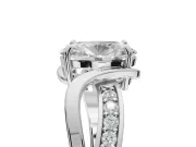 Oval Bypass Solitaire Engagement Ring Setting | Pavé and Plain Strands | Sterling Silver