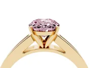 Oval Channel Set Engagement Ring Setting for a Fancy Pink Lab-Grown Diamond | Yellow Gold