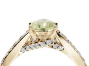 Pear-Shaped Pavé Engagement Ring Setting for a Fancy Yellow Lab-Grown Diamond | Crossover Gallery | Yellow Gold