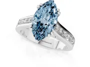 Marquise Channel Engagement Ring Setting for a Fancy Blue Lab-Grown Diamond | Sterling Silver - Design NV-24671