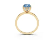 Princess Cut Engagement Ring Setting for a Fancy Blue Lab-Grown Diamond | Hidden Halo | Yellow Gold
