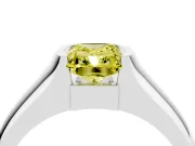 Radiant Cut Half Bezel Solitaire Engagement Ring Setting for a Fancy Yellow Lab-Grown Diamond | Wide Band | Platinum