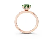 Fancy Green Heart Cut Diamond Solitaire Ring Set in Rose gold with Thin Band and Prong Setting