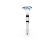 Fancy Blue Pear Cut Diamond Solitaire Engagement Ring Set in Platinum with Prong Setting and Tapered Band