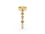 Oval Milgrain Bezel Engagement Ring Setting for a Fancy Yellow Lab-Grown Diamond | Yellow Gold