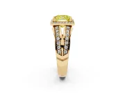 Princess Cut Halo Engagement Ring Setting for a Fancy Yellow Lab-Grown Diamond | Two-Row Pave Split Shank | Yellow Gold