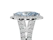 Marquise Halo Pavé Engagement Ring Setting for a Fancy Blue Lab-Grown Diamond | Narrow Split Shank | Platinum