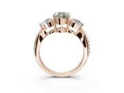 Pear-Shaped Three Stone Engagement Ring Setting for a Fancy Green Lab-Grown Diamond | Tapered Pave Band | Rose Gold