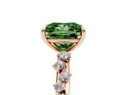 Princess Cut Graduated Solitaire Engagement Ring Setting for a Fancy Green Lab-Grown Diamond | Rose Gold