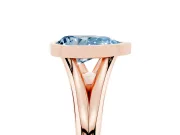Pear-Shaped Bezel Engagement Ring Setting for a Fancy Blue Lab-Grown Diamond | Rose Gold