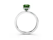 Fancy Green Radiant Cut Diamond Solitaire Engagement Ring Set in Silver with Prong Setting and Polished Band
