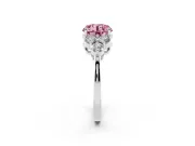 Round Cluster Side Stone Engagement Ring Setting for a Fancy Pink Lab-Grown Diamond | Platinum