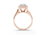 Cushion Cut Halo Engagement Ring Setting | Square Profile Band | Rose Gold