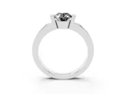 Oval Tension Style Engagement Ring Setting for a Black Center | Flush Set Accents | Sterling Silver