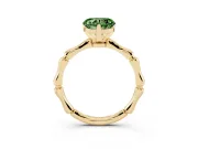 Heart-Shaped Bamboo Engagement Ring Setting for a Fancy Green Lab-Grown Diamond | Yellow Gold