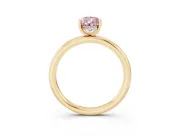 Pear-Shaped Hidden Halo Ring Setting for a Fancy Pink Lab-Grown Diamond | Yellow Gold