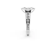 Marquise Half Bezel Solitaire Engagement Ring Setting | Graduated Channel Band | Sterling Silver