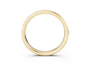 Round Diamond Everyday Comfort Fit Band Set in Yellow gold with Aligned Channel Row