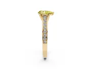 Pear-Shaped Graduated Pavé Engagement Ring Setting for a Fancy Yellow Lab-Grown Diamond | Yellow Gold