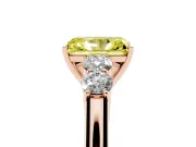 Radiant Cut 5 Stone Engagement Ring Setting for a Fancy Yellow Lab-Grown Diamond | Rose Gold