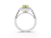Emerald Cut Graduated Milgrain Halo Engagement Ring Setting for a Fancy Yellow Lab-Grown Diamond | Sterling Silver