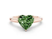 Heart-Shaped Cathedral Engagement Ring Setting for a Fancy Green Lab-Grown Diamond | Rose Gold