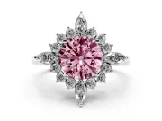 Round Engagement Ring Setting for a Fancy Pink Lab-Grown Diamond | White Gold - Design NV-24790