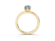 Fancy Blue Marquise Cut Diamond Solitaire Ring Set in Yellow gold with Thin Band and Prong Setting