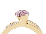 Marquise Graduated Bypass Engagement Ring Setting for a Fancy Pink Lab-Grown Diamond | Yellow Gold