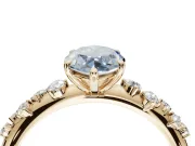 Marquise Graduated Solitaire Engagement Ring Setting for a Fancy Blue Lab-Grown Diamond | Yellow Gold