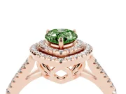 Pear-Shaped Halo Engagement Ring Setting for a Fancy Green Lab-Grown Diamond | Rose Gold - Design NV-24799