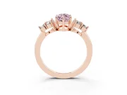 Marquise Cluster Side Stone Engagement Ring Setting for a Fancy Pink Lab-Grown Diamond | Rose Gold