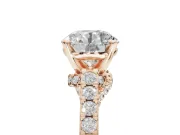 Round Pavé Solitaire Engagement Ring Setting | Crossover Gallery | Rose Gold