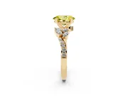 Oval Floral Engagement Ring Setting for a Fancy Yellow Lab-Grown Diamond | Yellow Gold