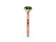 Heart-Shaped Engraved Engagement Ring Setting for a Fancy Green Lab-Grown Diamond | Rose Gold