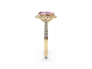 Pear-Shaped Raised Halo Engagement Ring Setting for a Fancy Pink Lab-Grown Diamond | Yellow Gold