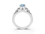 Pear-Shaped Graduated Engagement Ring Setting for a Fancy Blue Lab-Grown Diamond | White Gold