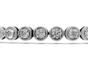 Round Lab-Grown Diamond Bezel Tennis Bracelet | Milgrain Edges | Sterling Silver