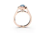 Marquise Rimmed Halo Engagement Ring Setting for a Fancy Blue Lab-Grown Diamond | Rose Gold