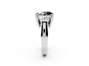 Oval Channel-Set Three Stone Engagement Ring Setting for a Black Center | Sterling Silver