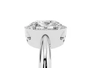 Oval Halo Engagement Ring Setting | Plain Tapered Band | White Gold