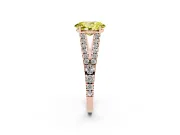 Oval Graduated Split Shank Engagement Ring Setting for a Fancy Yellow Lab-Grown Diamond | Rose Gold