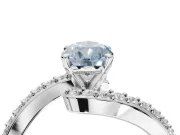 Pear-Shaped Bypass Pavé Engagement Ring Setting for a Fancy Blue Lab-Grown Diamond | White Gold