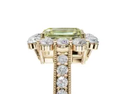 Emerald Cut Vintage Halo Engagement Ring Setting for a Fancy Yellow Lab-Grown Diamond | Yellow Gold