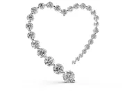 Round Lab-Grown Diamond Open Heart Pendant Necklace | Stone Outline | White Gold