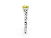 Cushion Cut Vine Engagement Ring Setting for a Fancy Yellow Lab-Grown Diamond | White Gold