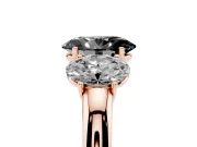 Oval Three Stone Engagement Ring Setting for a Black Center | Matching Side Stones | Rose Gold