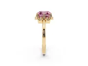 Asscher Cut Petal Halo Engagement Ring Setting for a Fancy Pink Lab-Grown Diamond | Yellow Gold