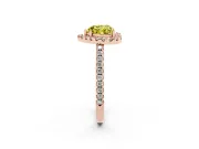 Heart-Shaped Pave Halo Engagement Ring Setting for a Fancy Yellow Lab-Grown Diamond | Pave Band | Rose Gold