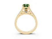 Cushion Cut Channel Engagement Ring Setting for a Fancy Green Lab-Grown Diamond | Yellow Gold - Design NV-24671